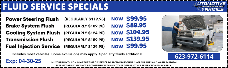 Fluid Service Coupon - Auto Repair Sun City - Automotive Dynamics Sun City AZ