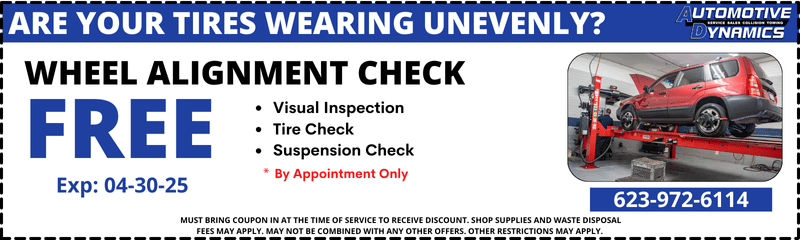 Free Wheel Alignment Check Coupon - Auto Repair Sun City - Automotive Dynamics Sun City AZ